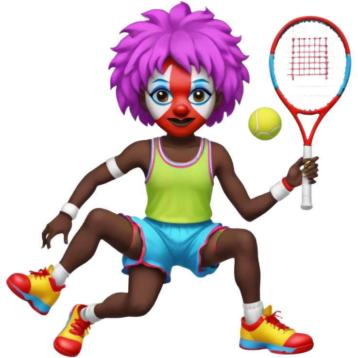 tennis player black clown man emoji