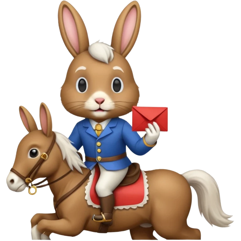 Mail rabbit riding horse emoji