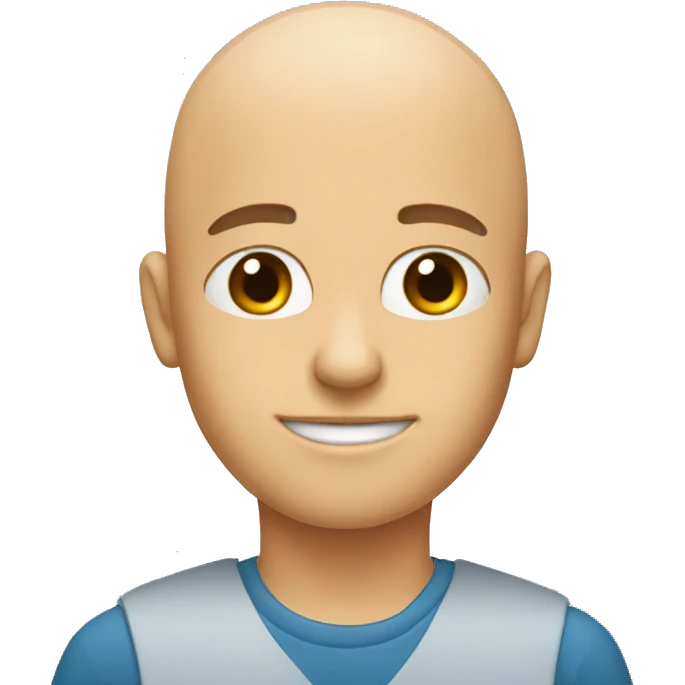 bald boy with a cone on his head emoji