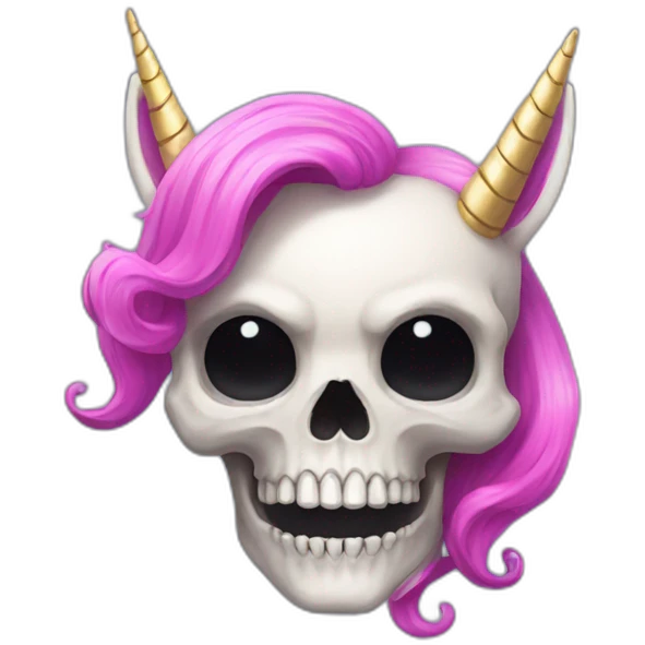 skull neoon unicorn emoji