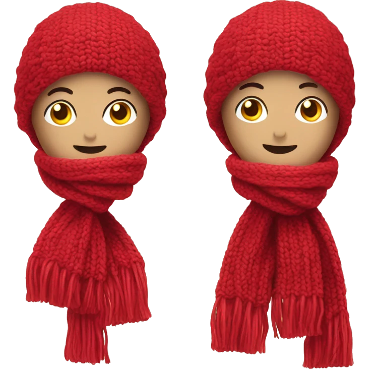 A knitted red scarf  emoji