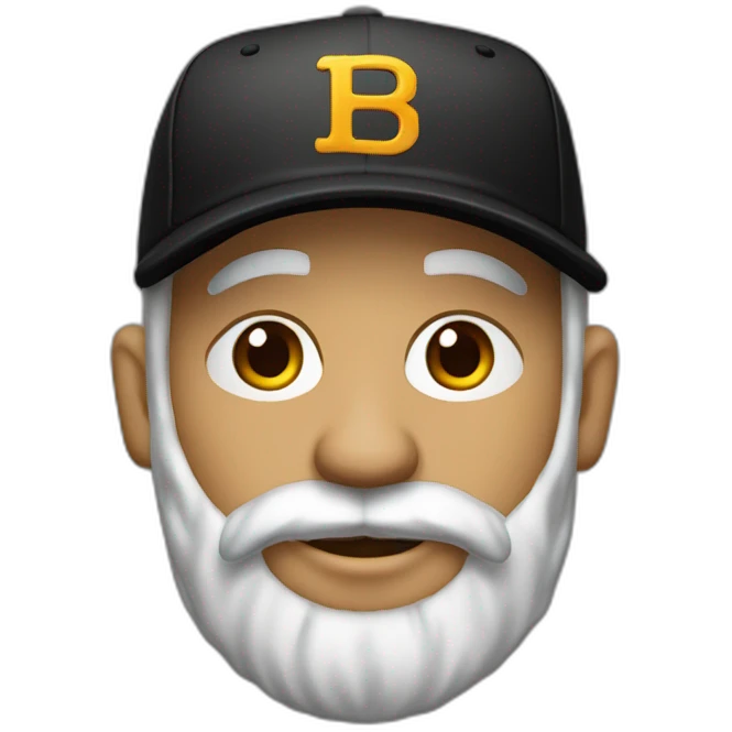 Viejo con barba y gorra de beisbol negra emoji