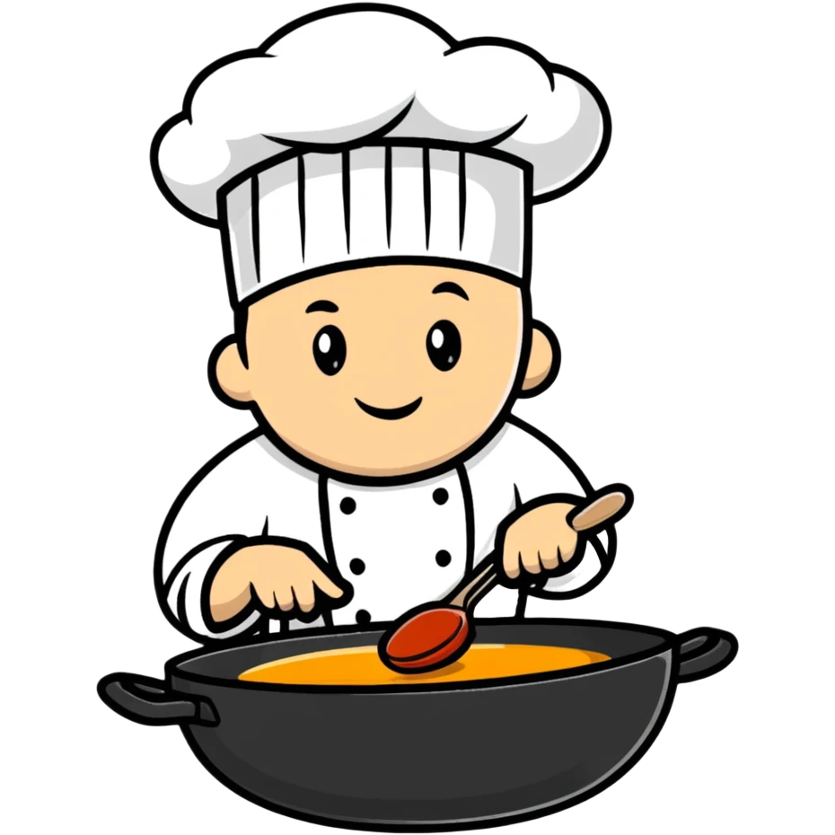 cartoon chef cooking emoji