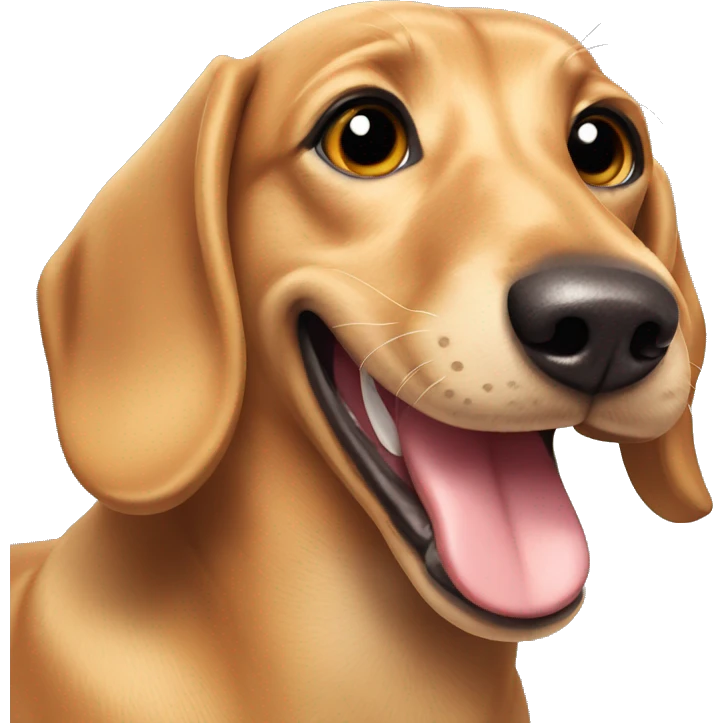 Dashund dog smiles  emoji