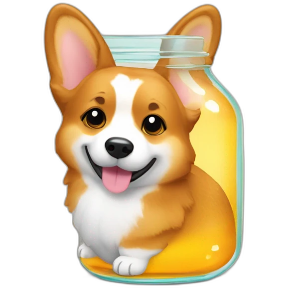 corgi in the shape of a honey jar emoji