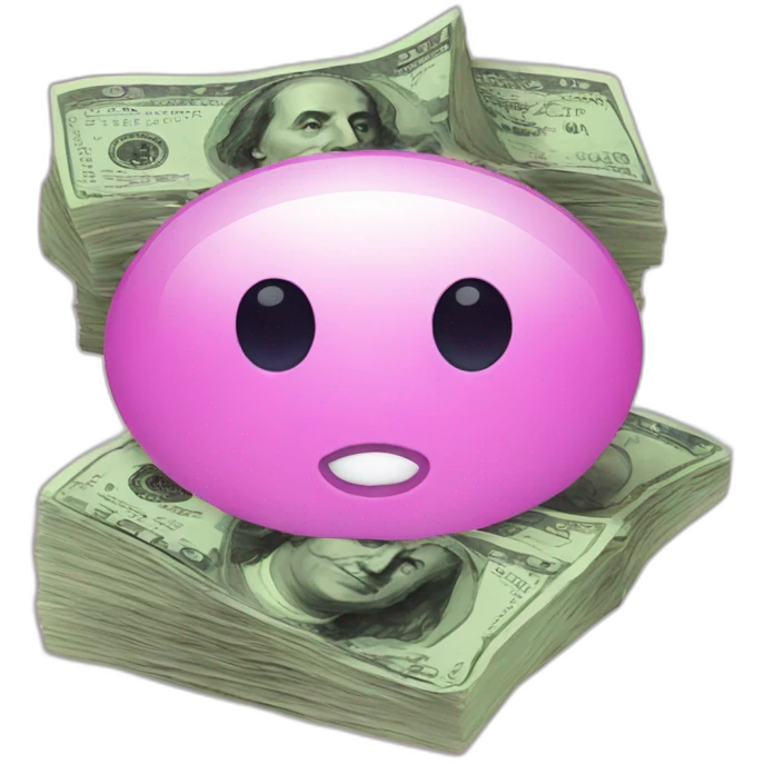 emoji with money icon pop up from eye emoji