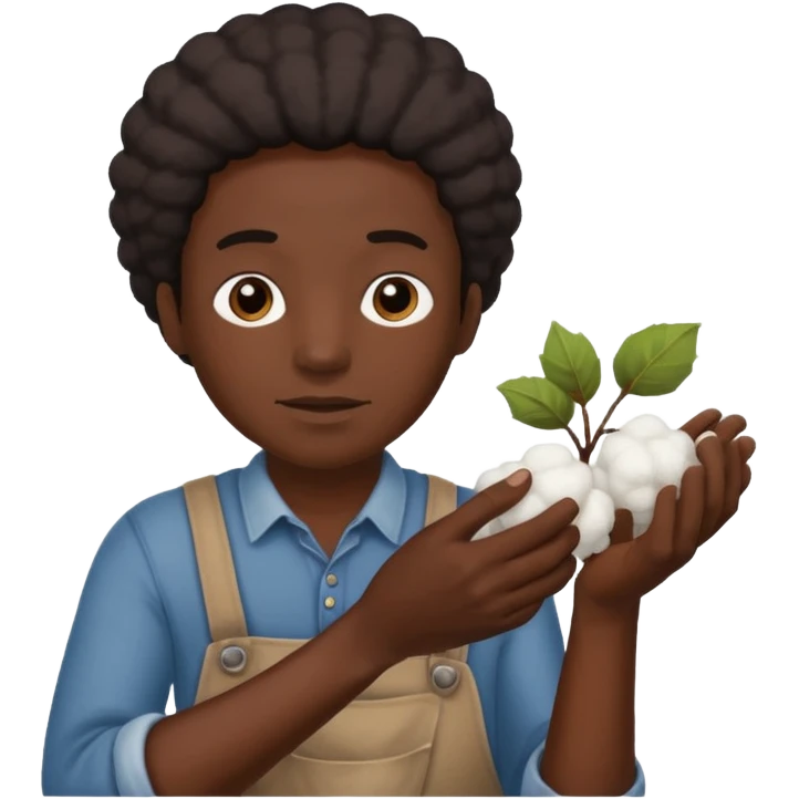 black slave picking cotton emoji