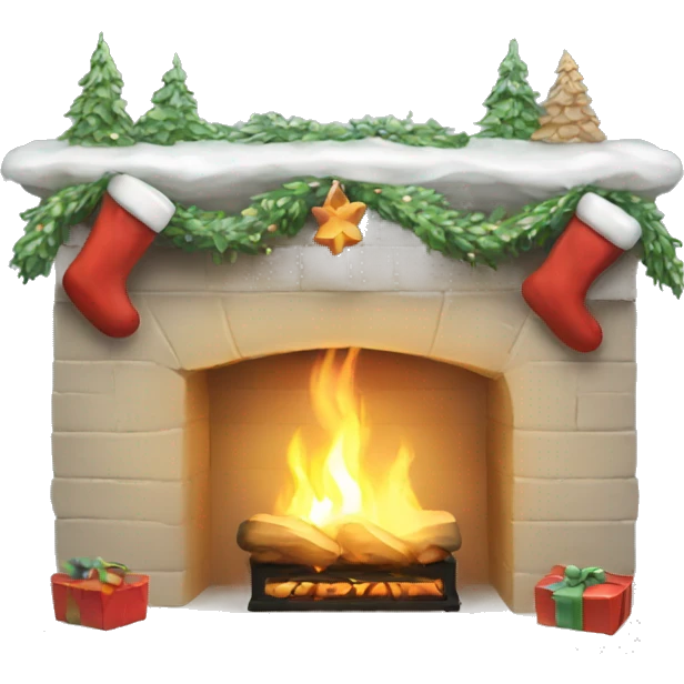 white Christmas fireplace emoji