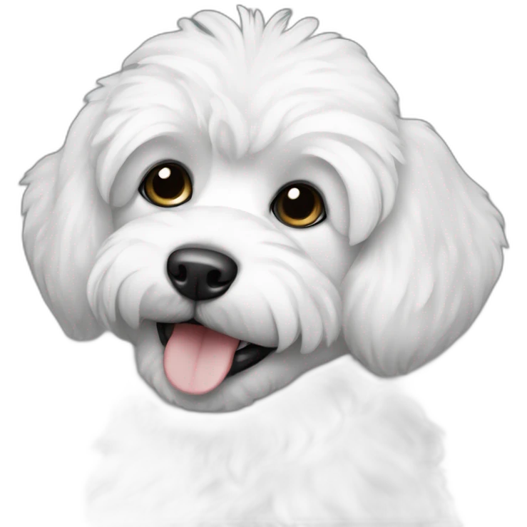 perro caniche blanco y negro emoji