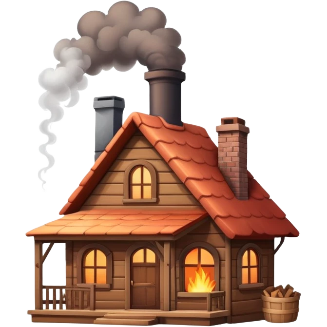cozy house with a chimney emoji