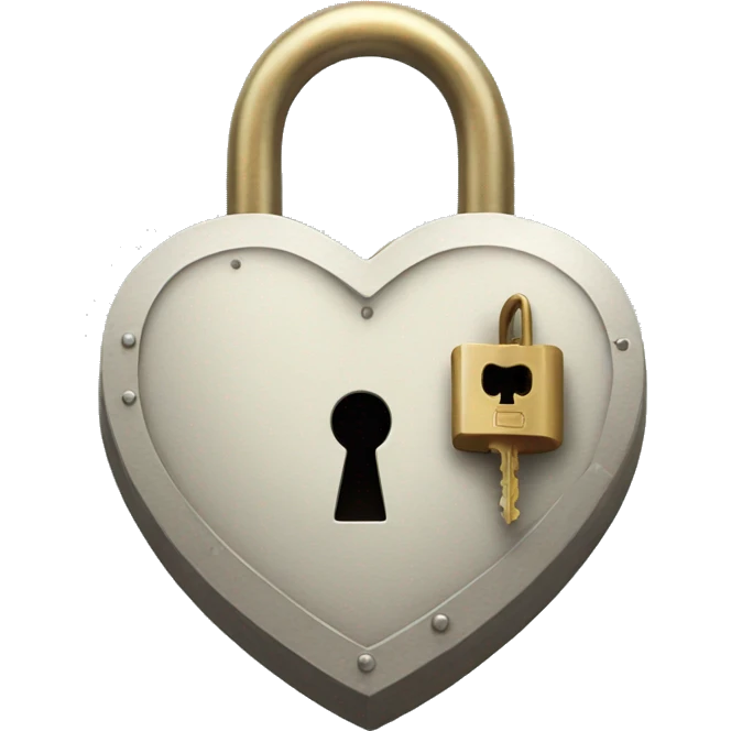Heart shaped lock with key emoji