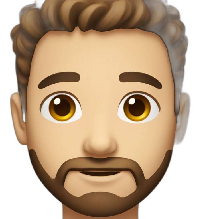 guy with brown eyes with brown hairs and beard emoji