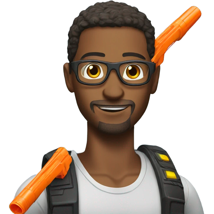 Man holding nerf gun emoji