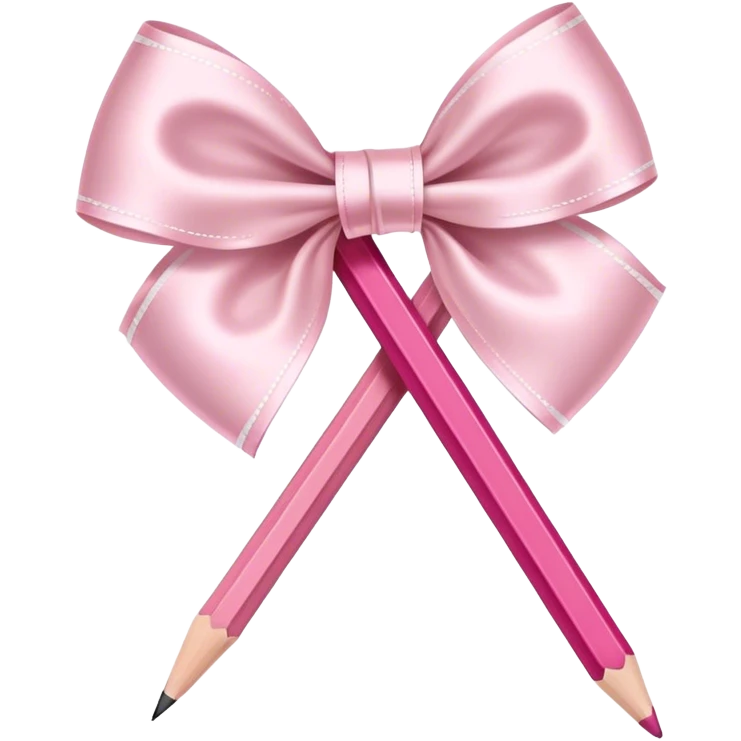 pencils arts and craft bows, cute, coquette, elegance emoji