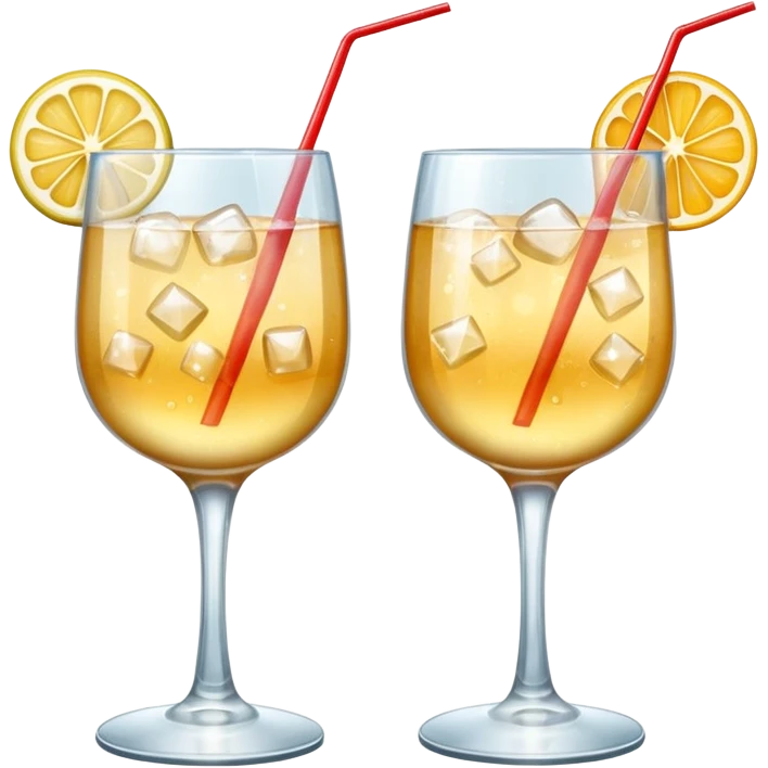 two cocktail cheers each other, without fruit, without tube emoji