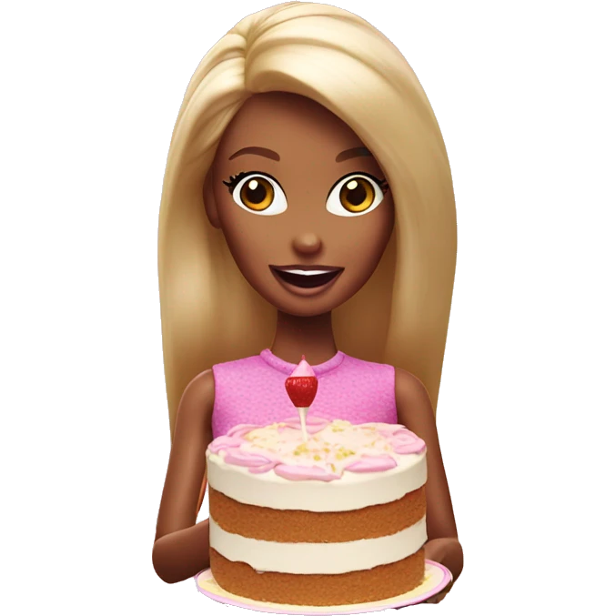Barbie eating cake emoji