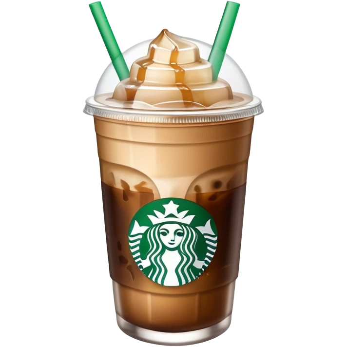 Starbuck ice coffee with ice cubes emoji