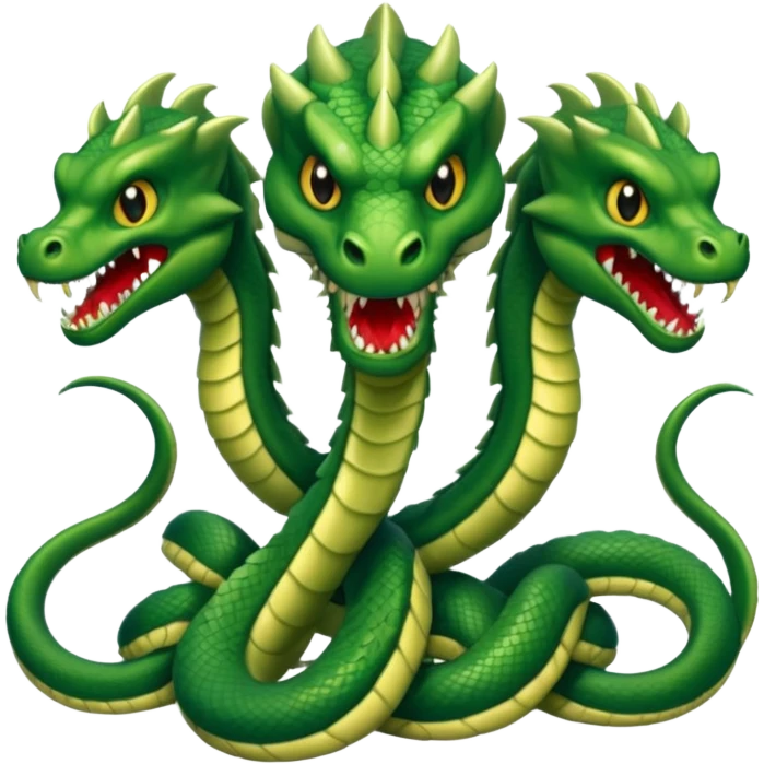 Three-headed hydra – Green scales, snarling





 emoji