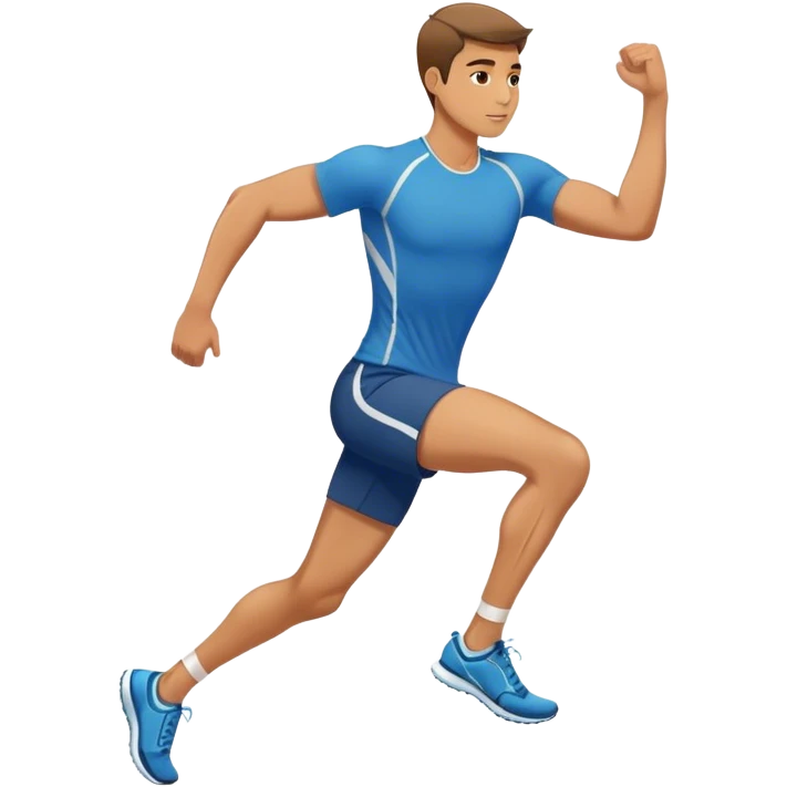 male runner stretching quadriceps emoji