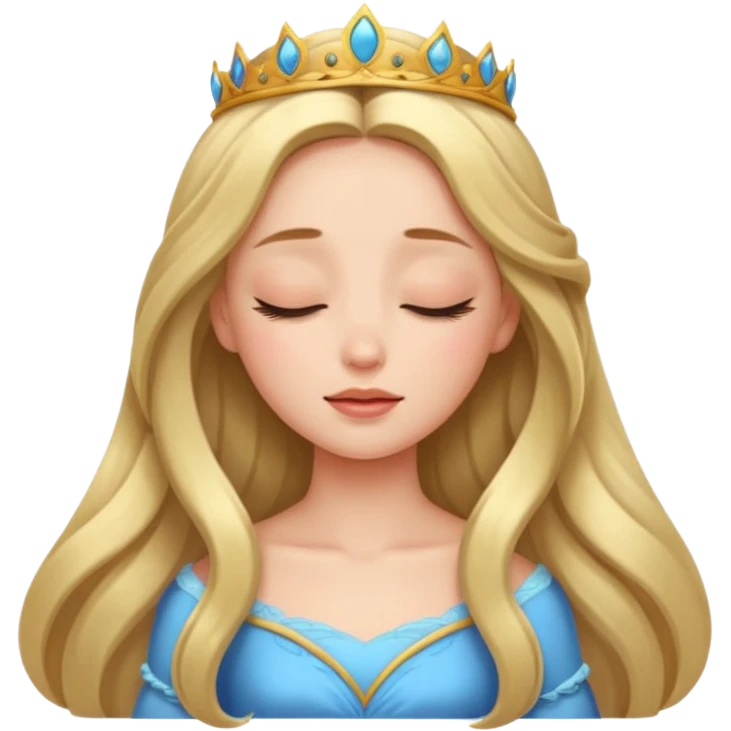 a beautiful princess closing her eyes calmly emoji