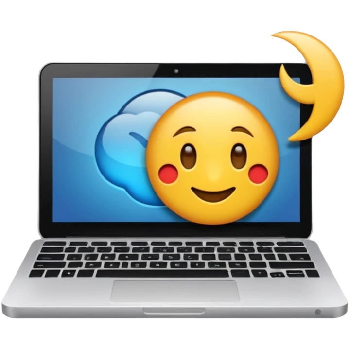 laptop ile çalışan kulaklık tana biri, bilgisayar logosuz olsun emoji
