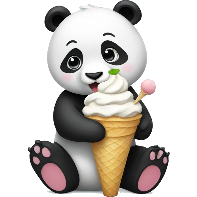 Panda eating ice cream emoji