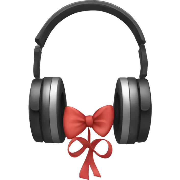 headphones with a bow emoji