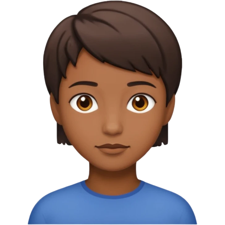 Short hair brown skin  emoji