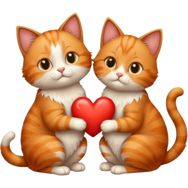Cat giving another cat a big heart emoji