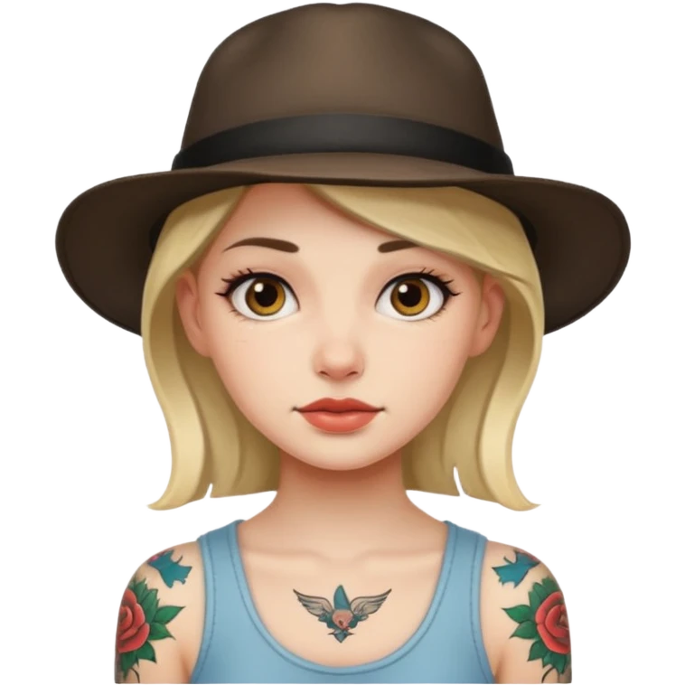 tattoo girl with hat emoji