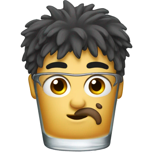 Shot glass with hair emoji