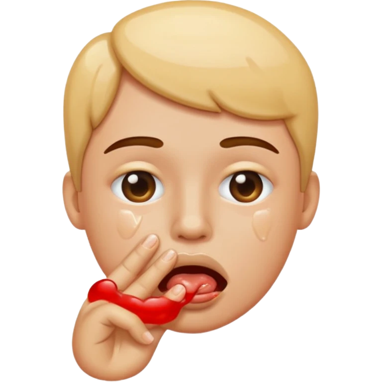fingers inside mouth saliva emoji