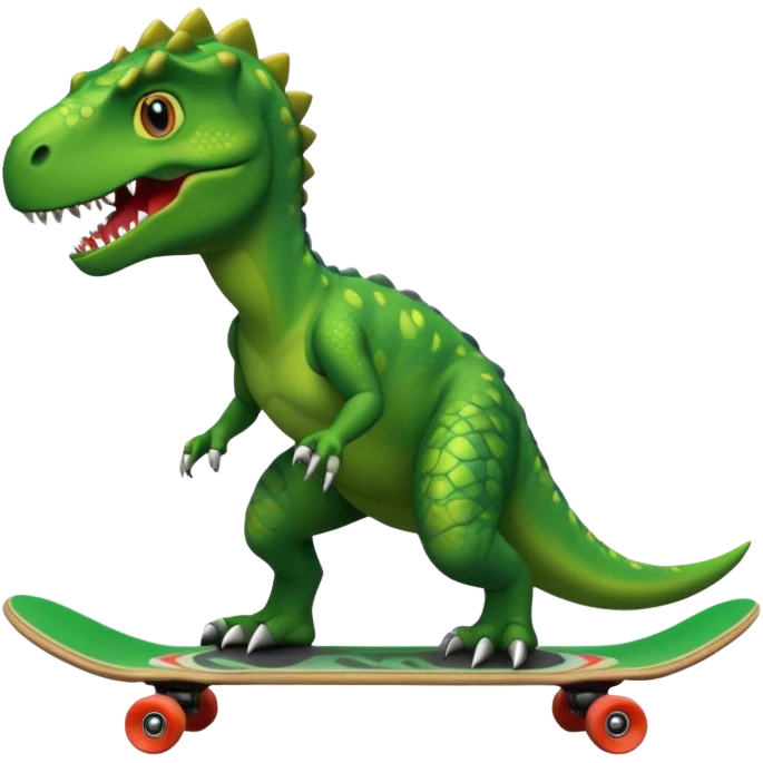Dinosaur on a skateboard emoji