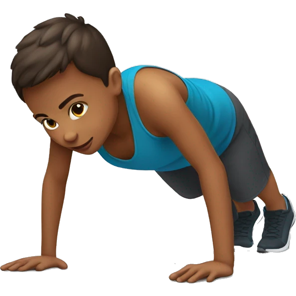 child doing push ups emoji