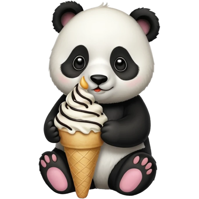 Panda eating ice cream emoji