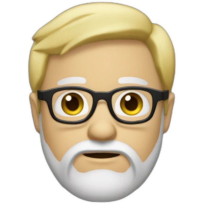 Theorus with Blond hair and beard with glasses with a sad face with black skin emoji