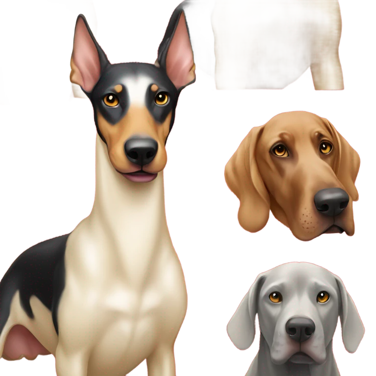 swan and doberman yellow with red emoji