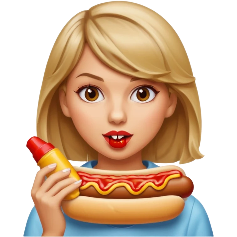 TaylorSwift eats hotdog emoji