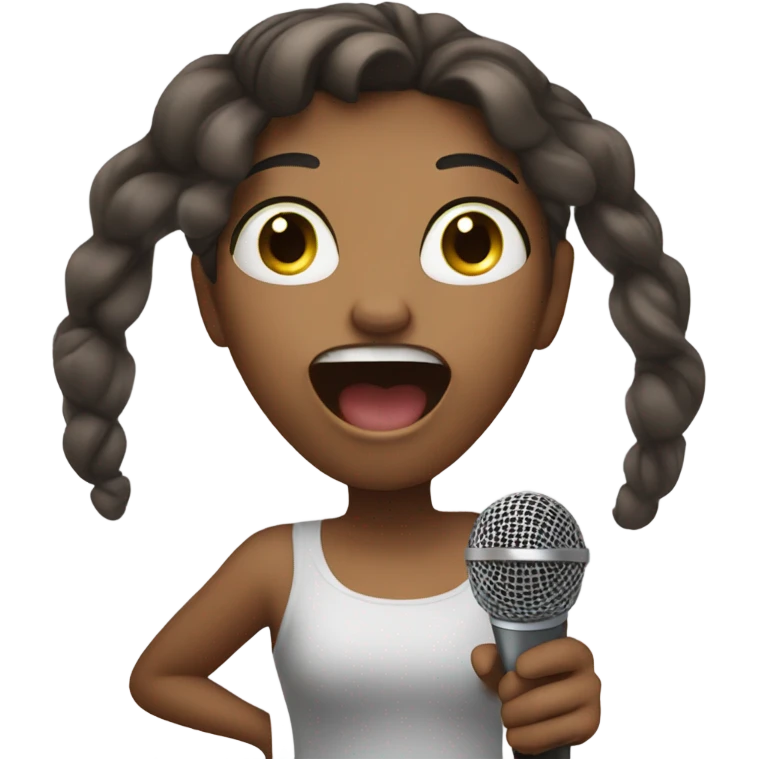 Girl singing karaoke emoji