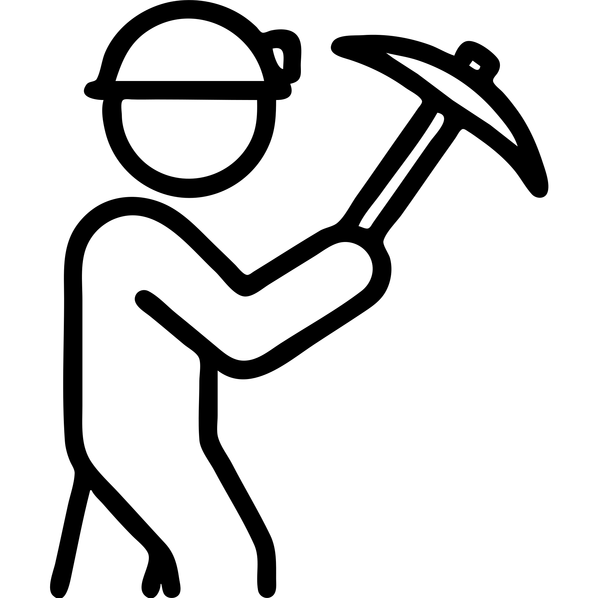 outline icon of a gold miner holding a pickaxe emoji