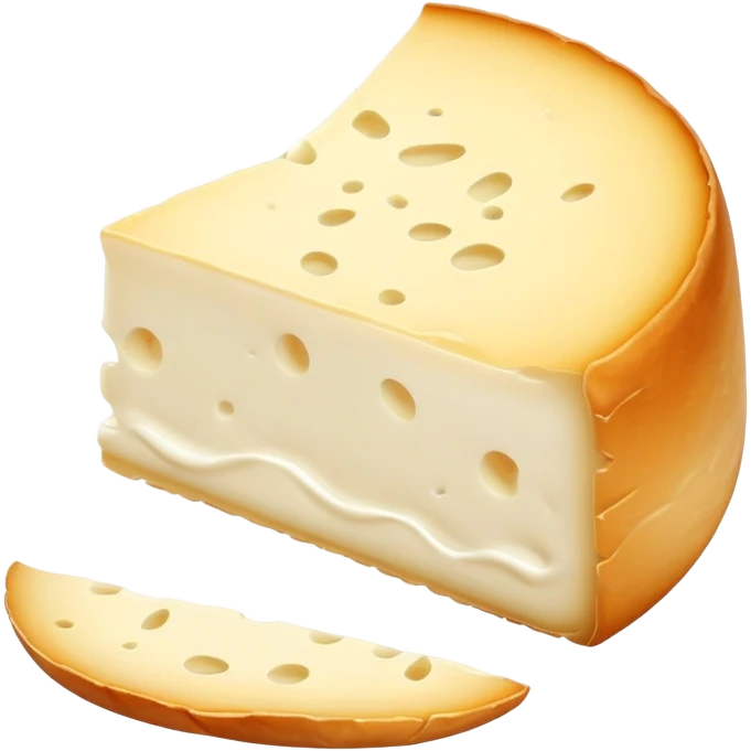 cinematic-realistic-brie-cheese-emoji,-featuring-a-creamy gooey center,-soft-ripened-cheese-with-a-delicate-rind-rendered-with-lifelike-detail-and-inviting,-natural-lighting. emoji