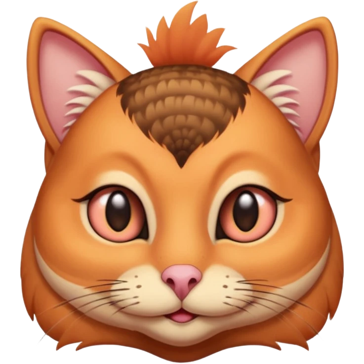 A shy but handsome turkey cat batting his long eyelashes and blushing emoji