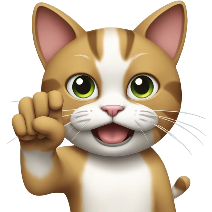 Angry cat with a peace sign  emoji