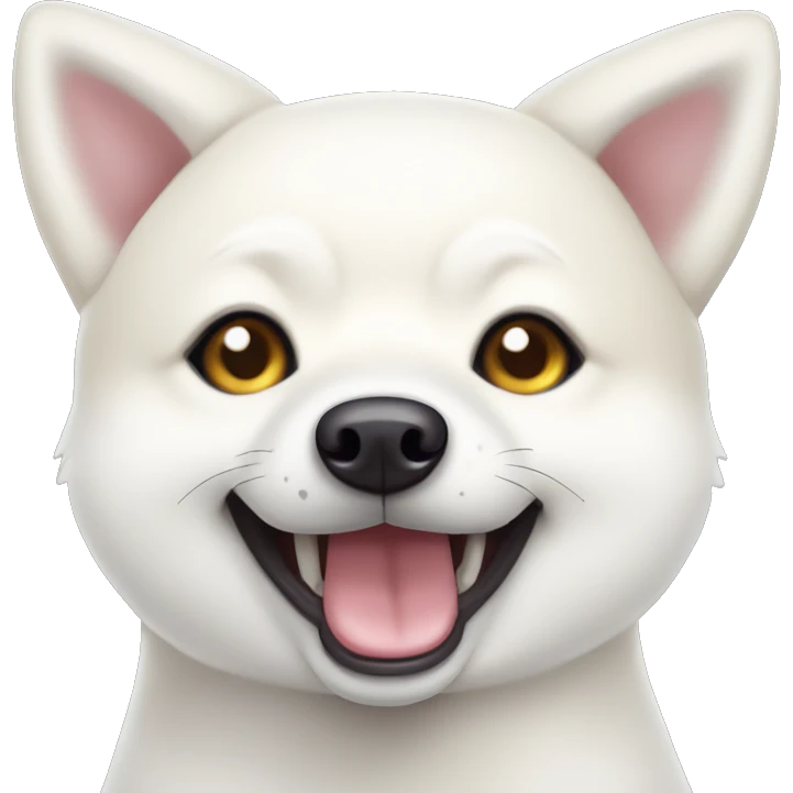 white shiba inu face | grinning face with big eyes | mouth | open | smile emoji
