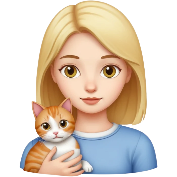 Girl holding a cat emoji