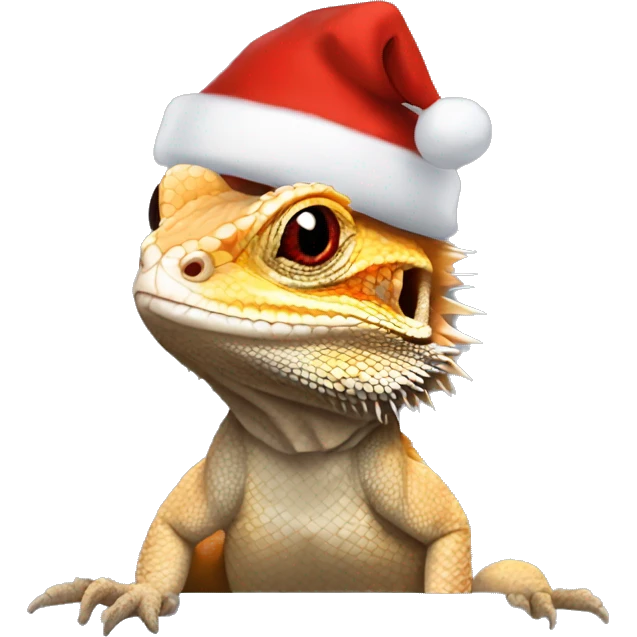 Bearded dragon with Santa hat  emoji