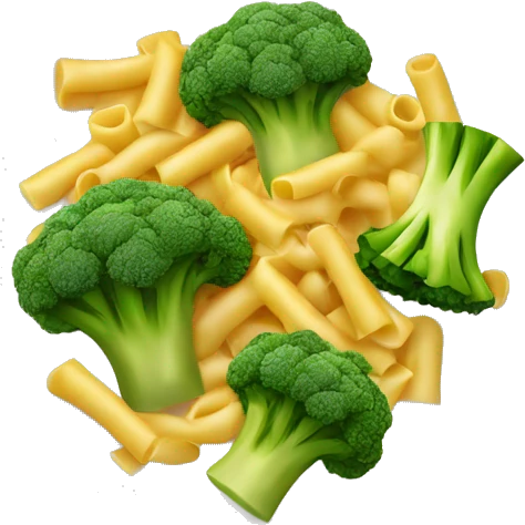 dish with macaroni and pieces of broccoli emoji