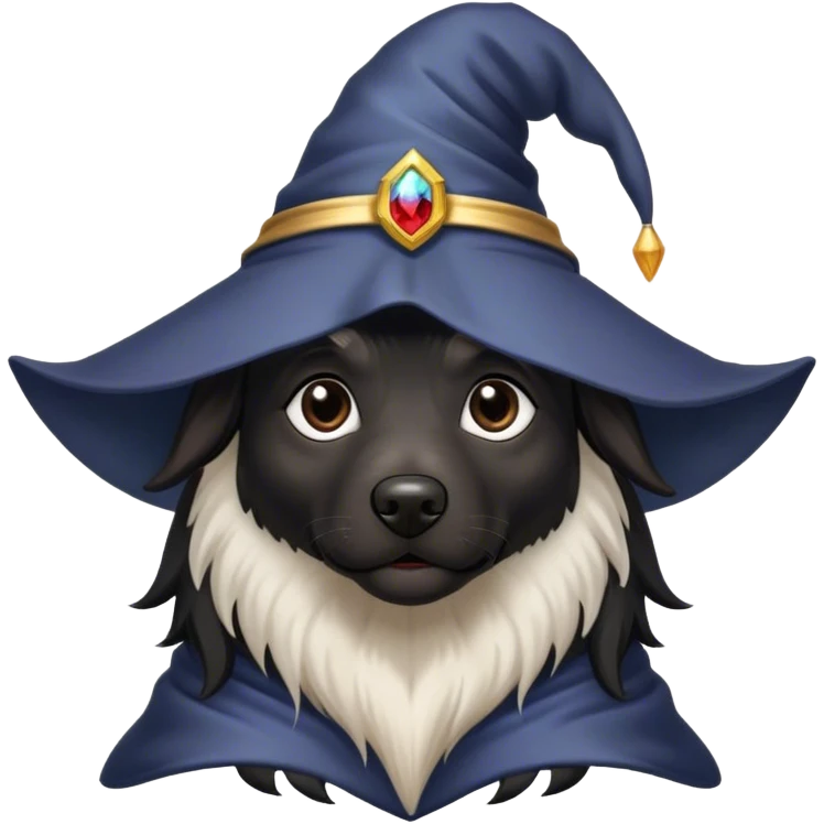 black dog Wizard emoji
