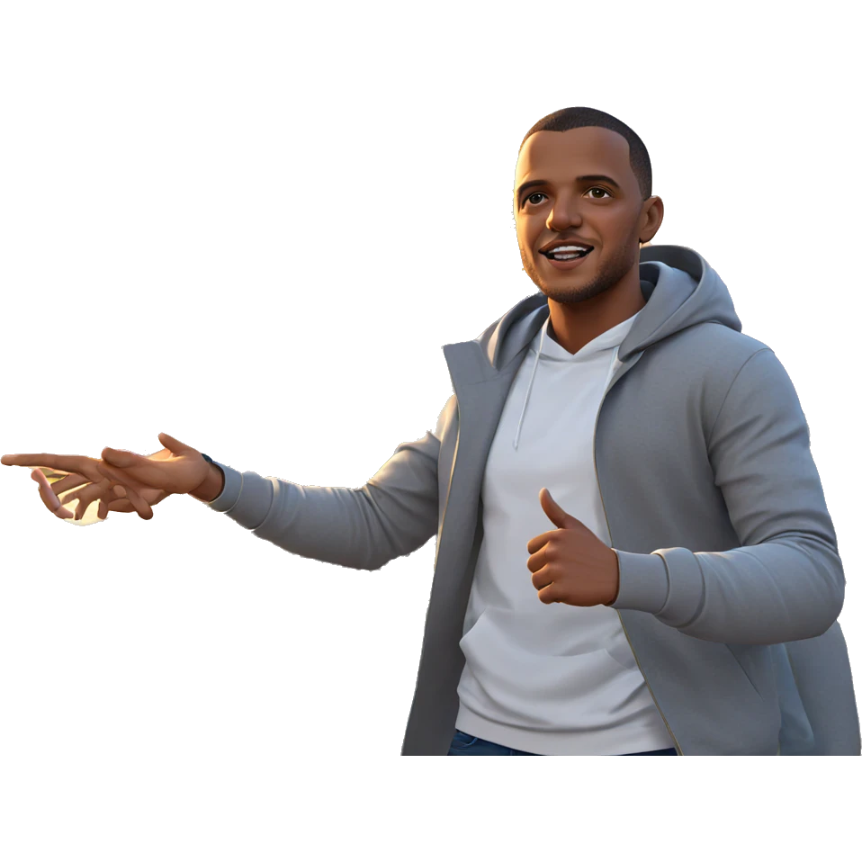 sunset vibes with confident guy emoji