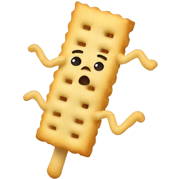 White cracker with noodle emoji